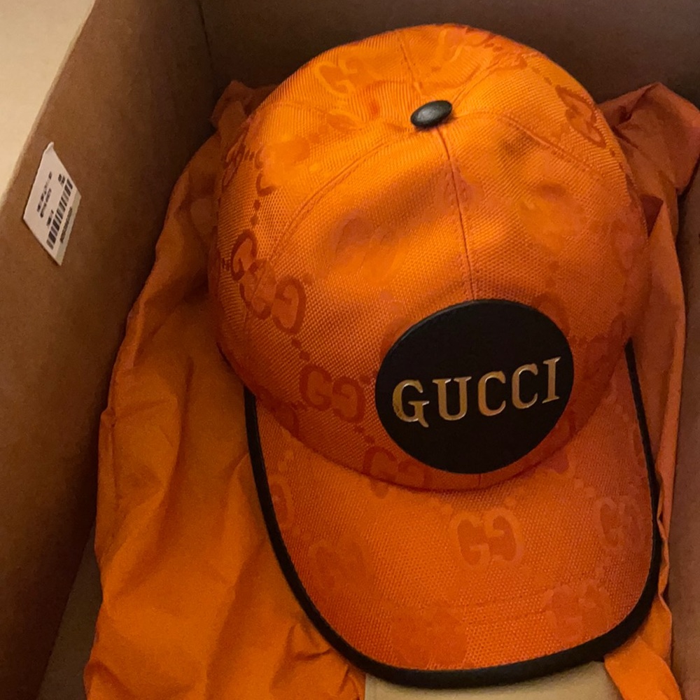 Gucci orange and black hat size 57cm(Small)